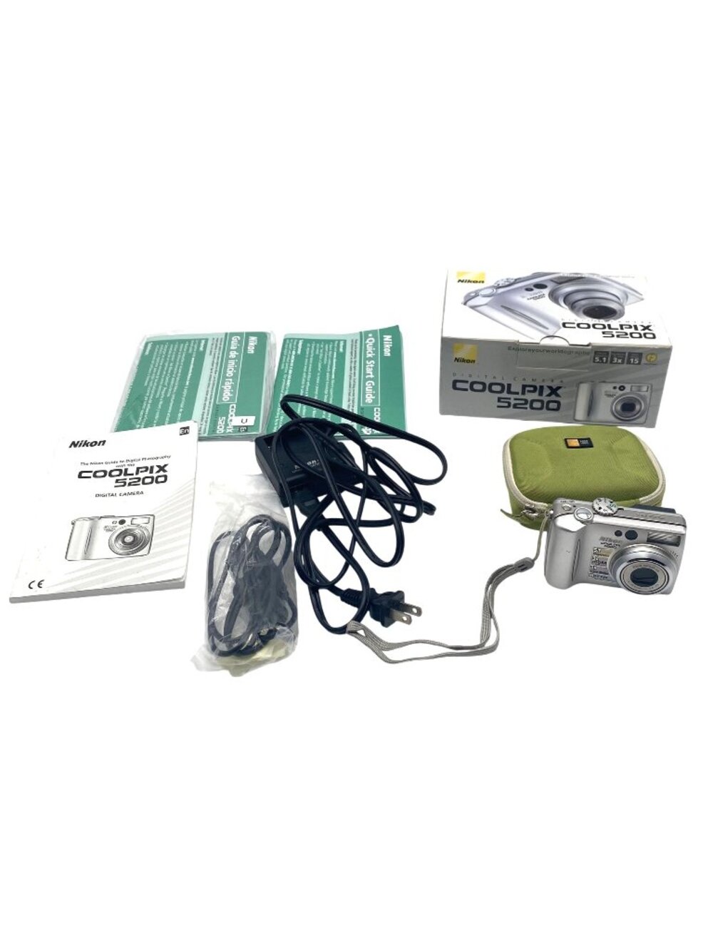 Nikon Coolpix 5200 Digital Camera With Charger Manuals Case Box Silver